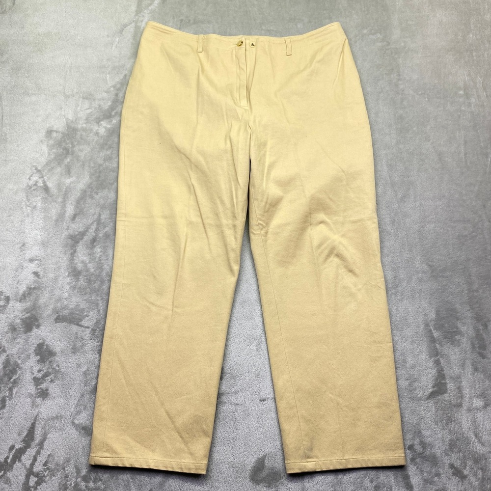 Lauren Ralph Lauren Tan Khaki‎ Cotton Blend Straight Leg Dress Pants Womens 16